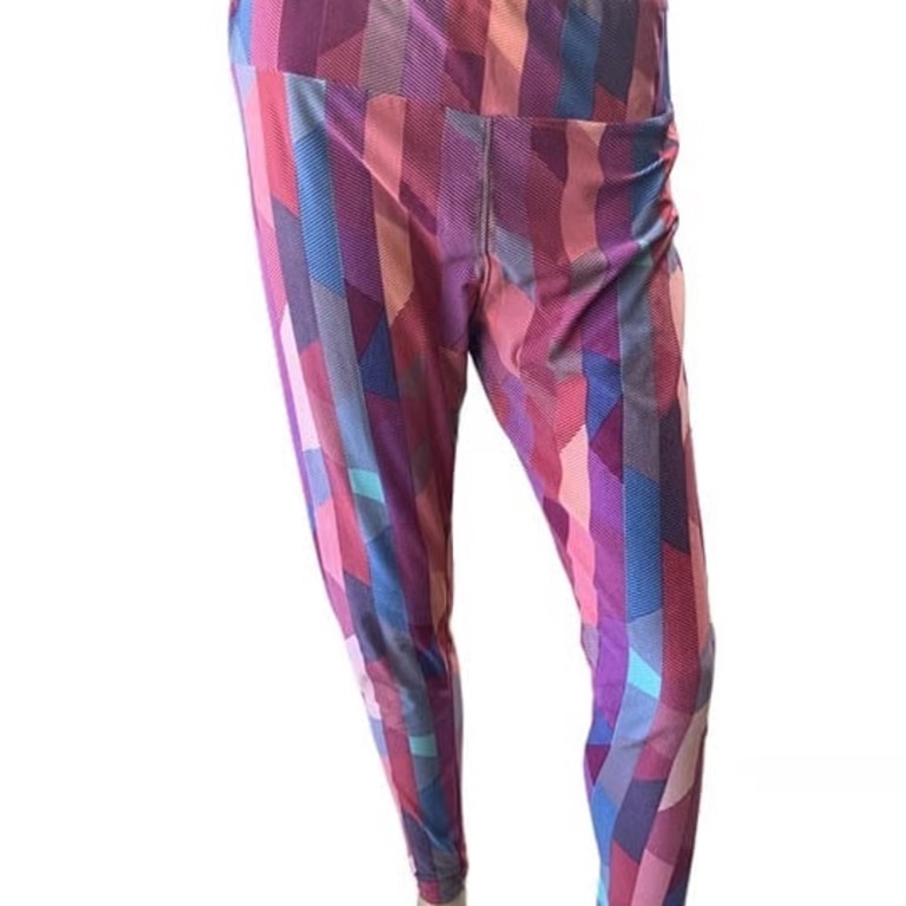 LuLaRoe Multicolored Geometric Pattern High Waist… - image 1